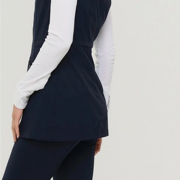 ANATOMIE Delaney Travel Vest Blue Two Way Zipper Front Pockets Drawstring Waist - Picture 6 of 11